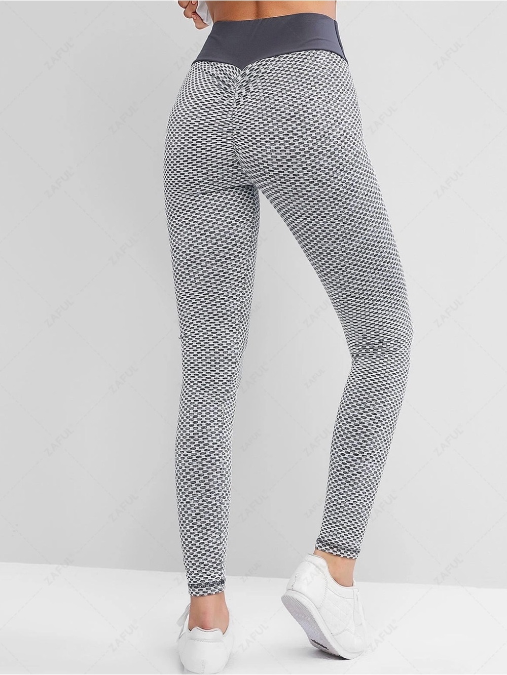 Active Grey Honeycomb Knit Scrunch Butt Leggings
